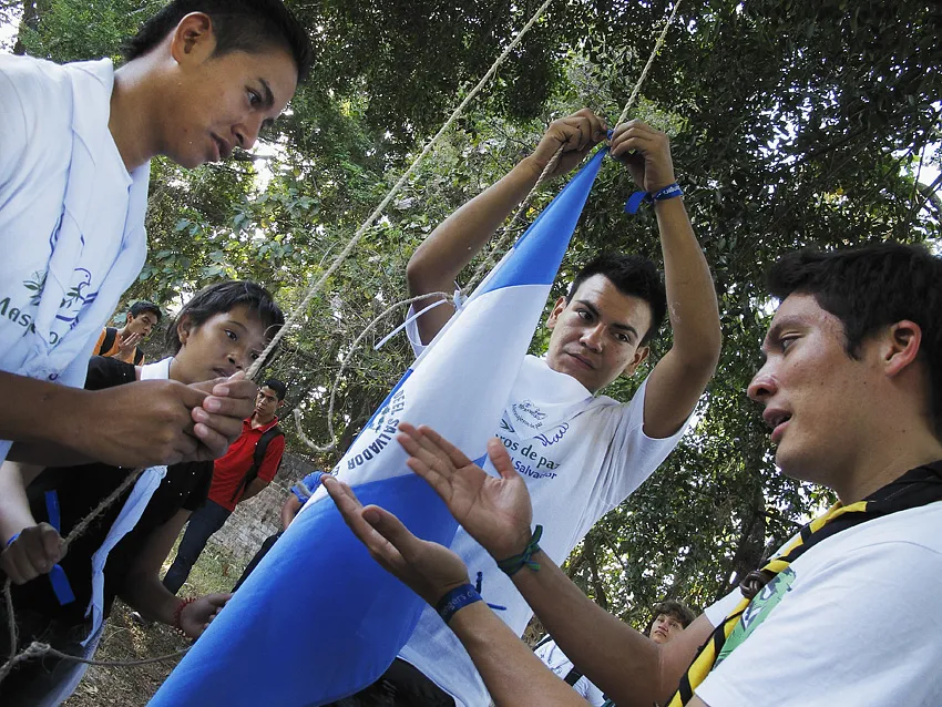 Participants learning the value of the National Flag and how to treat it properly.
