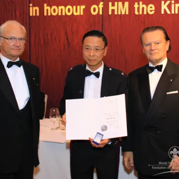Mr LAU Kwai-tong (HK) presented to His Majesty as a new BP Fellow