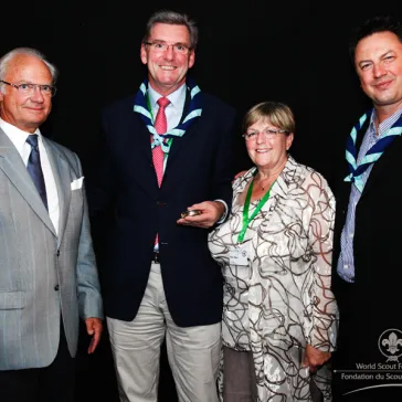 Mr & Mrs David Rippon (GB) presented to His Majesty as new members of the Benefactor Circle.