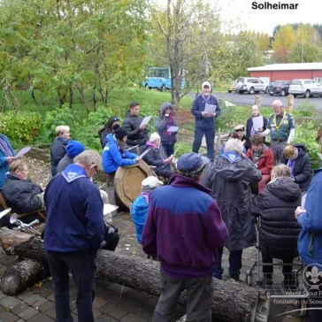 Singing with the Solheir Scout group